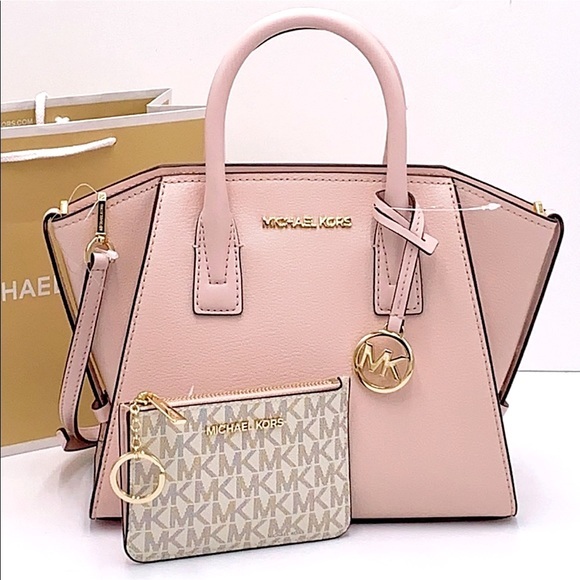 Michael Kors Avril Small Leather Top-Zip Satchel and Small Wallet Coinpouch Set - Picture 1 of 16